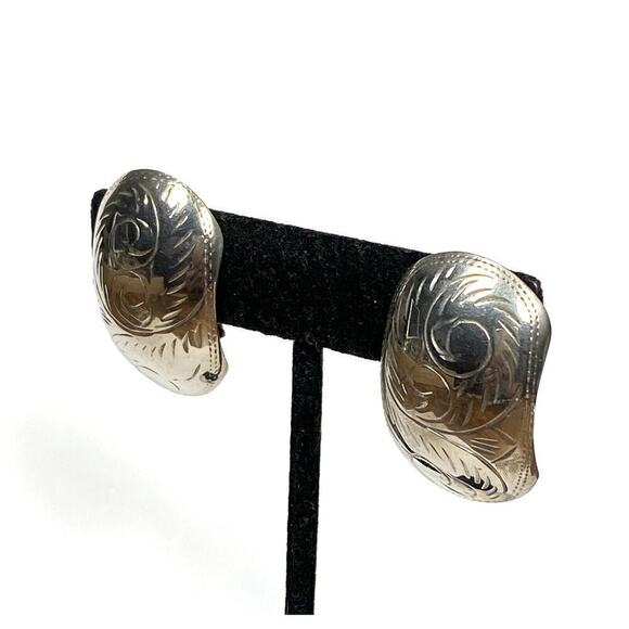 925 Thailand Earrings Clips Clip Ons Sterling Silver Vintage - Picture 2 of 12